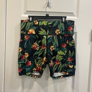 Women’s Ideology Tropical Print High Rise Waist Shorts - Black Floral